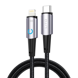 Cablu de Date cu Mufe Type-C, Lightning 30W, 1m - Lito (LD10CL) - Black