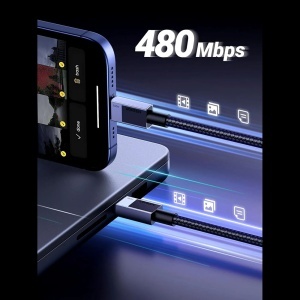 Cablu de Date USB-C la Type-C, PD100W, 5A, 480Mbps, 1m, Ugreen L512 - Space Gray - Img 6