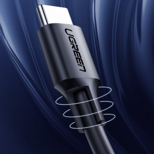 Cablu de Date USB-C la USB-C, 3A, 60W, 480Mbps, 2m, Ugreen US286, Negru - Img 3