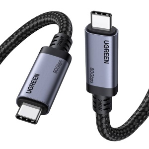 Cablu de Date USB-C la USB-C 80Gbps, 240W, 16K@60Hz, 1m, Ugreen L706, Negru