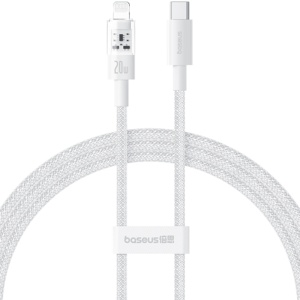 Cablu USB-C la Lightning, Fast Charging 20W, 1m - Baseus Gem (P10373001211-00) - Moon White