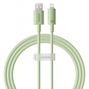 Cablu USB la Lightning, 480Mbps, 2.4A, 2m - Baseus Habitat Series (P10360200631-01) - Natural Green - Img 1