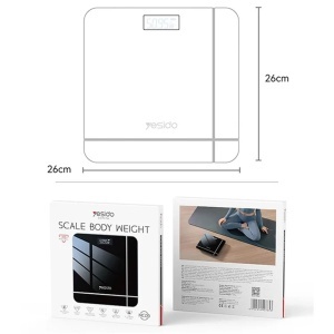 Cantar digital corporal, Display LED, Sticla securizata, 5-150kg, Yesido, Negru - Img 7