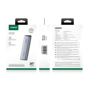 Carcasa SSD, M.2 NVMe/SATA, 20Gbps, 8TB, Ugreen CM767 - Gri - Img 7