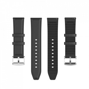 Curea smartwatch Samsung Galaxy Watch 4, Galaxy Watch Active 1 / 2 (40 mm / 44 mm), Huawei Watch GT / GT 2 / GT 3 (42 mm), Techsuit W007 - Negru - Img 4