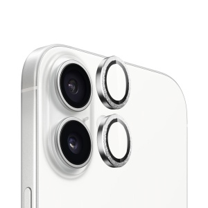 Folie camera pentru iPhone 16 / 16 Plus, Blueo, Sticla Securizata, Ultra HD, Original Metal Frame Lens Protector, Set de 2, Negru