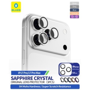Folie Camera pentru iPhone 17 Pro / iPhone 17Pro Max, Sapphire Crystal Original Lens Glass Blueo, Protectie camera telefon, Albastru - Img 3