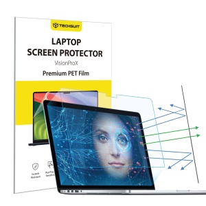 Folie MacBook Pro 14", Protectie Ecran Laptop, Anti Blue Light, Anti Reflex, set cu sticker, VisionProX, Transparent