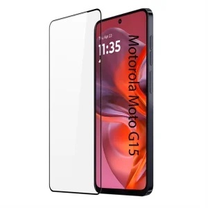 Folie Motorola Moto G15 / Moto G15 Power, Sticla Securizata, Ultra HD, Protectie 111D, Montare Simplă, set cu sticker, Transparent