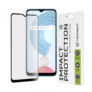Folie Realme C21, ce acopera tot ecranul 111D, Techsuit - Negru