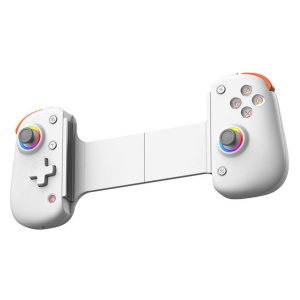 Gamepad Wireless BSP-D8 Pro, Compatibil Android, iOS, PS4, set cu sticker, Alb