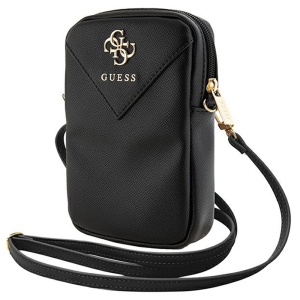 Geanta Guess, Piele Ecologica, Zip Triangle 4G, Negru