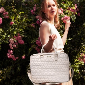 Geanta Laptop Dispozitive 15 inch, Mosaique Pattern, Detatchable Shoulder Strap, Adjustable, Guess - Alb - Img 5
