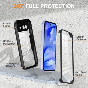 Husa 360° Google Pixel 10a, SKYDDAR INNOVATION, [Pachet 360°] ColorVerse, set cu sticker, Negru - Img 2