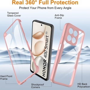 Husa 360° Honor 400 Smart / X7d 4G, SKYDDAR INNOVATION, [Pachet 360°] ColorVerse, set cu sticker, Roz - Img 3