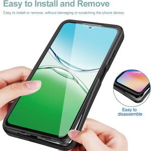 Husa 360° Oppo A5 4G, SKYDDAR INNOVATION, [Pachet 360°] ColorVerse, set cu sticker, Negru - Img 6