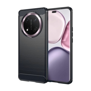 Husa Honor Magic 7 Lite / X9c, SKYDDAR INNOVATION, Carbon Silicone, din Silicon Slim, cu textura Fibra Carbon, set cu sticker, Negru