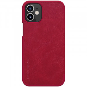 Husa iPhone 12 Mini, Qin Leather Case, Nillkin - Rosu - Img 1