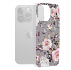 Husa iPhone 15 Pro Max Marble Series, Techsuit - Bloom of Ruth Gray - Img 7