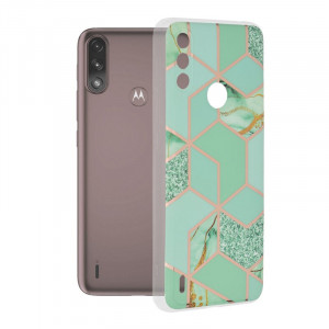 Husa Motorola Moto E7 Power / E7i Power Marble Series, Techsuit - Green Hex