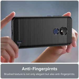 Husa Nokia C21 din silicon, Slim, cu textura Fibra Carbon - Negru - Img 5