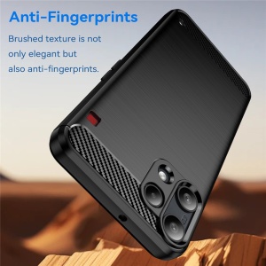 Husa Nothing Phone (3a) Lite din Silicon Slim, cu textura Fibra Carbon, set cu sticker, Carbon Silicone, Negru - Img 4