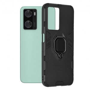 Husa Oppo A57 4G / A57s / OnePlus Nord N20 SE cu inel, Techsuit Silicone Shield - Negru - Img 1