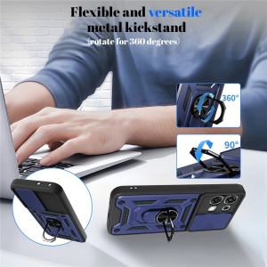 Husa Oppo A6 Pro 5G cu Inel magnetic, Protectie Camera, set cu sticker, CamShield, Negru - Img 5
