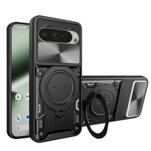 Husa pentru Google Pixel 10 / Pixel 10 Pro, SKYDDAR INNOVATION, SafeCover, Inel Magnetic, Protectie Camera, Negru, set cu sticker  - Img 1