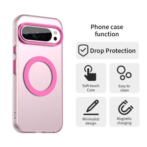 Husa pentru Google Pixel 10 Pro XL, MagSafe, Antisoc, set cu sticker, CandyCase, Roz - Img 3