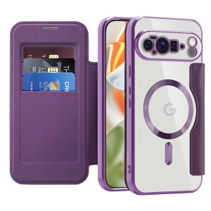 Husa pentru Google Pixel 10 Pro XL tip carte, SKYDDAR INOVATION, SmartMag Book, Magsafe, RFiD, Suport Carduri, set cu sticker, Mov