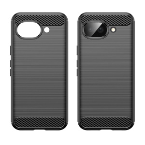 Husa pentru Google Pixel 10a, , din Silicon Slim, cu textura Fibra Carbon, Skyddar Carbon Silicone, set cu sticker, Negru - Img 2