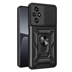 Husa pentru Honor 200, SKYDDAR INNOVATION, CamShield, Inel magnetic, set cu sticker, Negru