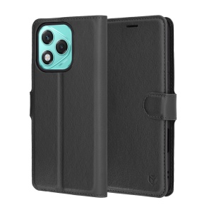 Husa pentru Honor 400 Lite, SKYDDAR INNOVATION, Leather Wallet, tip Carte, cu Portofel Interior, Finisaje Premium, Negru, set cu sticker - Img 1