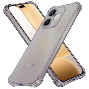 Husa pentru Honor 600 Lite din Silicon Slim, Margini Antisoc, set cu sticker, Shockproof Clear Silicone, Fumuriu