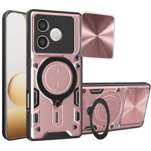 Husa pentru Honor 600 Lite, Inel Magnetic, Protectie Camera, set cu sticker, CamGuard Pro, Roz auriu