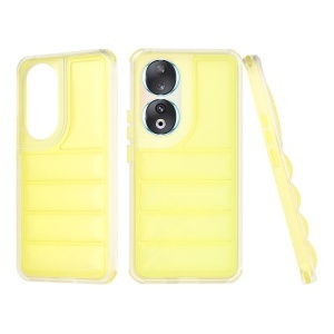 Husa pentru Honor 90, anti soc, margini ridicate, design modern, set cu sticker, wave shield, Galben