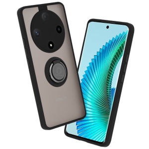 Husa pentru Honor Magic6 Lite, SKYDDAR INNOVATION, Glinth cu Inel Rotativ 360° Magnetic, Negru, set cu sticker