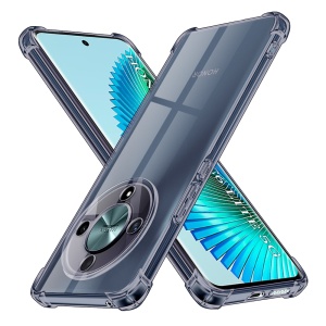 Husa pentru Honor Magic6 Lite, SKYDDAR INNOVATION, Shockproof Clear Silicone, Silicon Slim, set cu sticker, Fumuriu