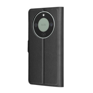 Husa pentru Honor Magic8 Lite, SKYDDAR INNOVATION, Leather Folio tip Carte, cu Portofel Interior, Finisaje Premium, set cu sticker, Negru - Img 5