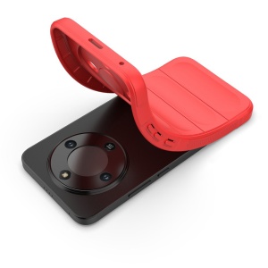 Husa pentru Honor Magic8 Lite, SKYDDAR INNOVATION, Magic Shield, din Silicon Mat, set cu sticker, Rosu - Img 4