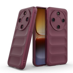 Husa pentru Honor Magic8 Lite, SKYDDAR INNOVATION, Magic Shield, din Silicon Mat, set cu sticker, Bordo - Img 2