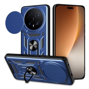 Husa pentru Honor Magic8 Pro, SKYDDAR INNOVATION, CamShield, Inel magnetic, set cu sticker, Albastru