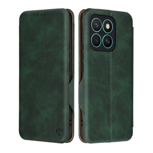 Husa pentru Honor X8c, SKYDDAR INNOVATION, Pocket Safe, tip carte din Piele Ecologica, Suport Carduri, Inchidere Magnetica, set cu sticker, Verde