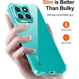 Husa pentru Honor X8c, SKYDDAR INNOVATION, Shockproof Clear Silicone, Slim Silicon, Transparenta, set cu sticker - Img 5