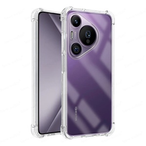 Husa pentru Huawei Pura 70 , SKYDDAR INNOVATION, Shockproof Clear din Silicon Slim, Transparenta, set cu sticker