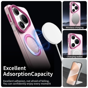 Husa pentru Huawei Pura 80 Pro, MagSafe, Antisoc, set cu sticker, CandyCase, Roz - Img 4