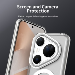 Husa pentru Huawei Pura 80 Ultra, MagSafe, Antisoc, set cu sticker, CandyCase, Alb - Img 3