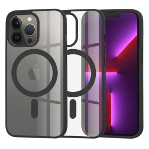 Husa pentru iPhone 13 Pro, SKYDDAR INNOVATION, MagSafe Pro din silicon, set cu sticker, Negru