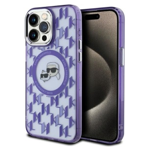 Husa pentru iPhone 15 Pro, Karl Lagerfeld, IML MagSafe, Mov